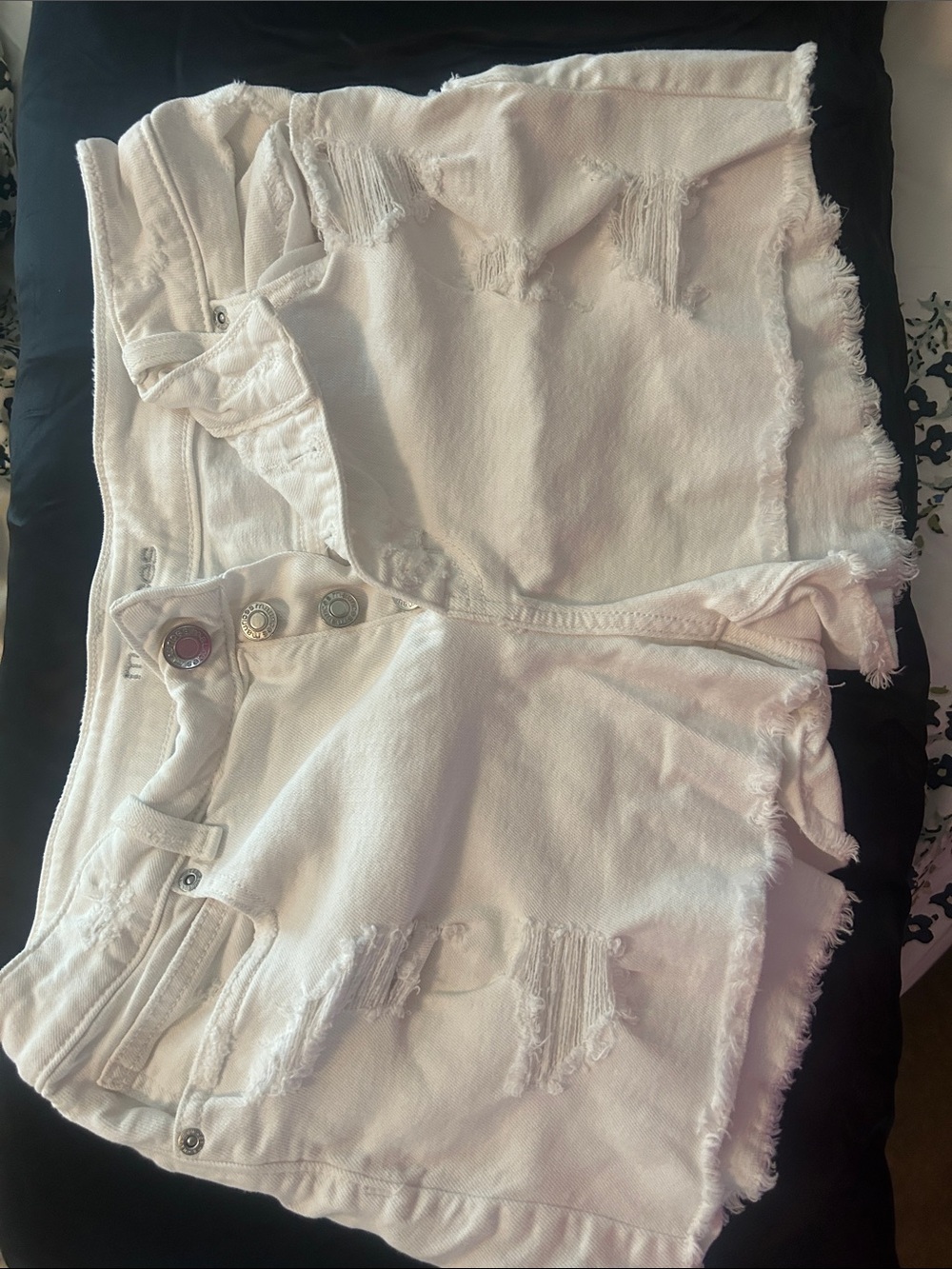 Maurices White Distressed Denim Jean Shorts